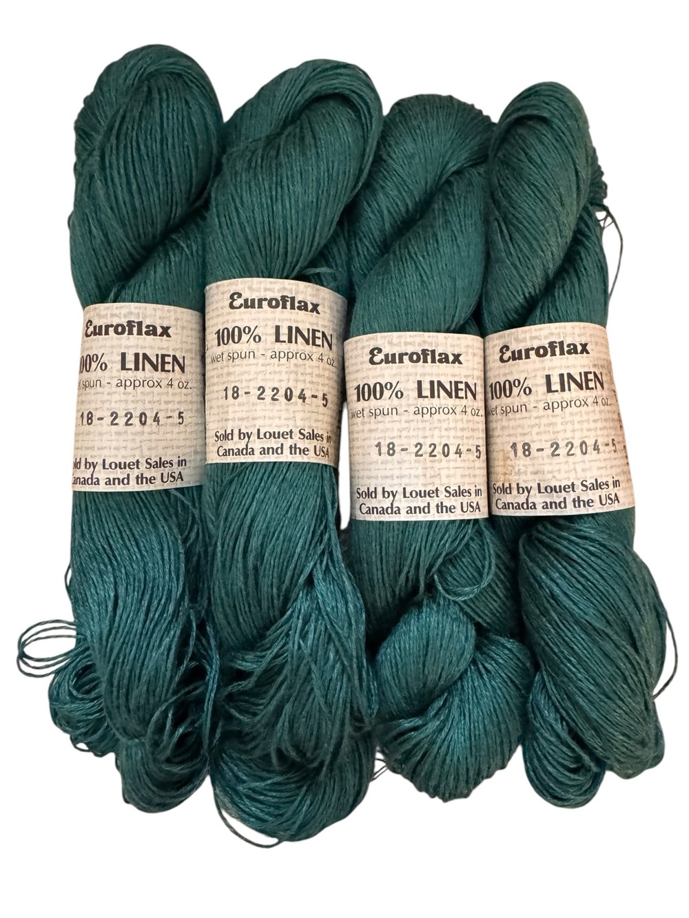 Louet Euroflax 100% Linen Wet Spun Yarn 4 Hanks Emerald Hunter Green 1300 Yds